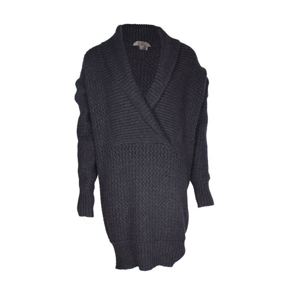Stella McCartney Knitted Chunky Cardigan in Dark Grey Wool